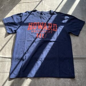Y2K Howard University All Style Navy Blue Long Sleeve T Shirt Deadstock! Large L